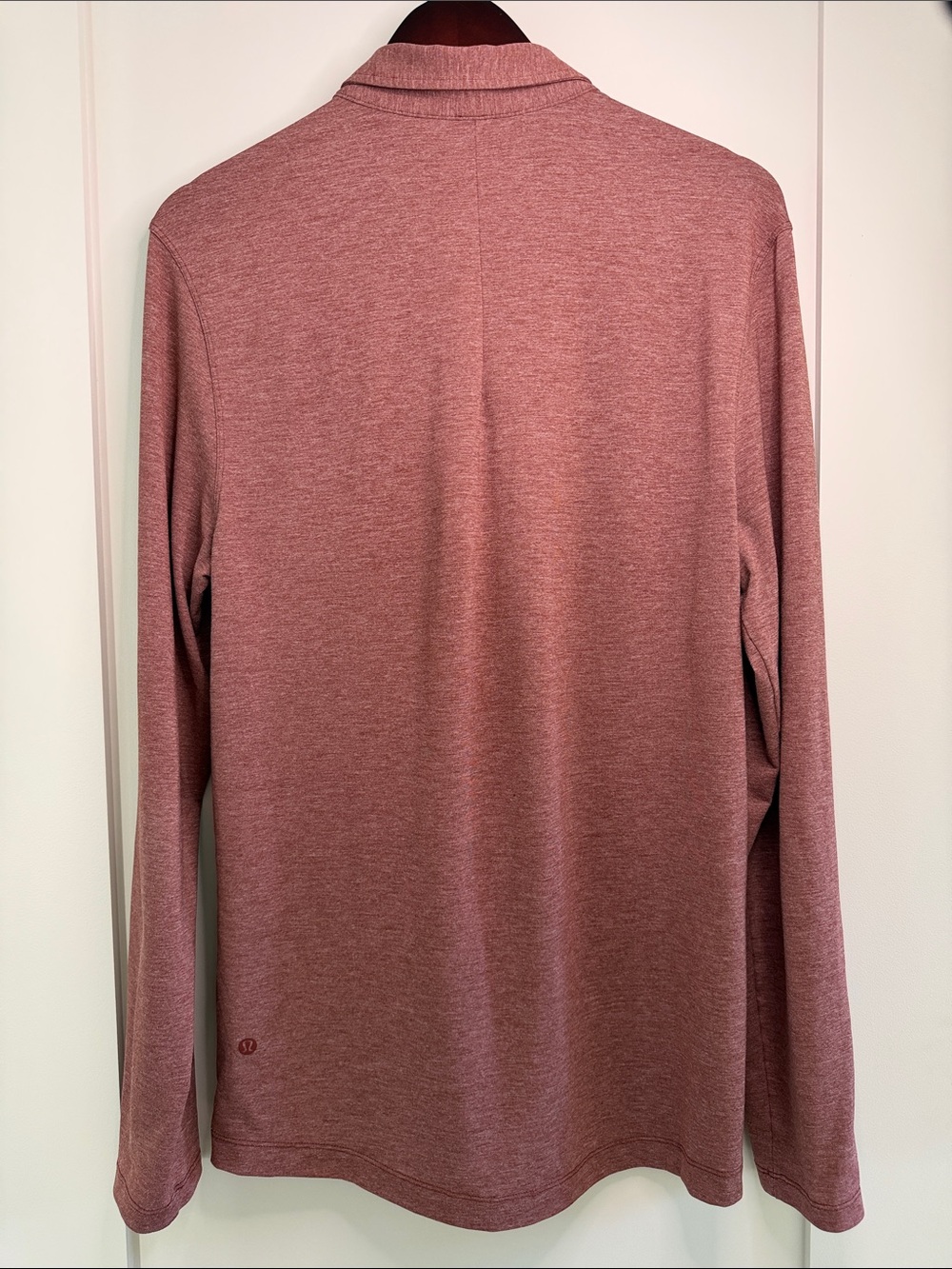 Lululemon Evolution Long Sleeve Polo Shirt - Medium - Heathered Date Brown - Picture 5 of 11